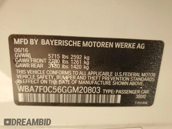 2016 BMW 7 Series 750i с VIN WBA7F0C56GGM20803, выставлен на аукционе Copart как лот 51183415 с пробегом 70 728 миль миль и Чистый • Clean title. История ставок и продаж доступна на DreamBid. Изображение 12.