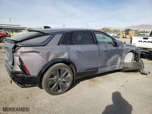 2024 Cadillac LYRIQ Sport with VIN 1GYKPWRL7RZ122023, listed as a Copart auction lot 80765334 with 6,183 mi miles and Salvage Title. Bid and sale history available at carsss.com. Image 3.