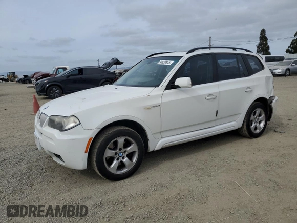 2007 BMW X3 3.0si with VIN WBXPC93467WF26770, listed as a Copart auction lot 54630845 with 159,760 mi miles and Salvage Title. Bid and sale history available at DreamBid. Image 1.