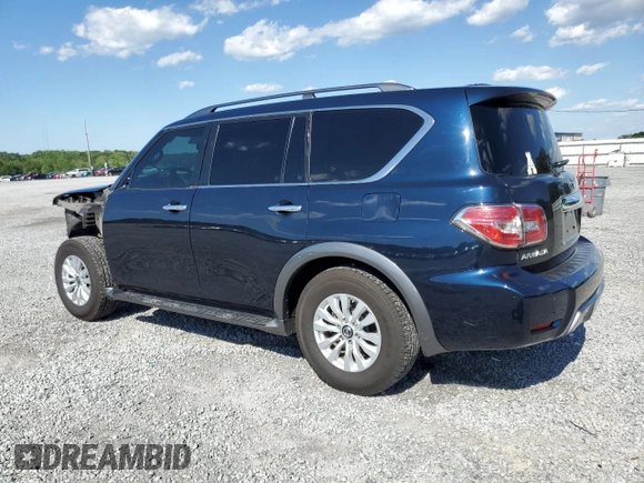 2020 Nissan Armada SV with VIN JN8AY2ND9LX016279, listed as a Copart auction lot 58010604 with 86,016 mi miles and Salvage Title. Bid and sale history available at carsss.com. Image 2.