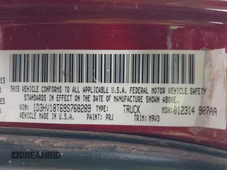 2009 Dodge 1500 Sport z VIN 1D3HV18T69S768289, wystawiony jako IAAI lot #42526478 z przebiegiem 179 907 mil mil oraz . Historia ofert i sprzedaży dostępna na DreamBid. Obrazek 9.