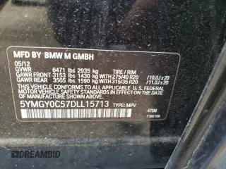 2013 BMW X5 M with VIN 5YMGY0C57DLL15713, listed as a Copart auction lot 63649584 with 0 mi miles and Salvage Title. Bid and sale history available at carsss.com. Image 13.