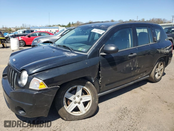 2007 Jeep Compass Sport with VIN 1J8FF47W97D431474, listed as a Copart auction lot 53713045 with 146,370 mi miles and Salvage Title. Bid and sale history available at carsss.com. Image 1.