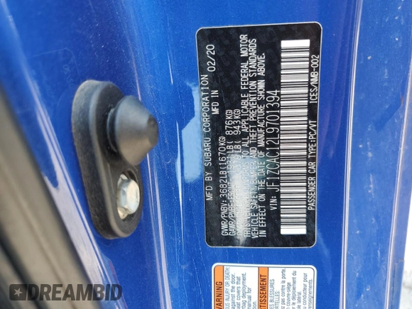 2020 Subaru BRZ Limited z VIN JF1ZCAC12L9701394, wystawiony jako Copart lot #52631135 z przebiegiem 97 580 mil mil oraz Nie do naprawy • Non repairable. Historia ofert i sprzedaży dostępna na DreamBid. Obrazek 16.