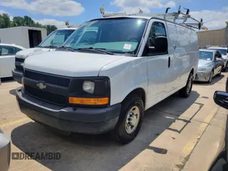 2013 Chevrolet Express Cargo Van with VIN 1GCWGFCA3D1151315, listed as a IAAI auction lot 42195638 with 212,997 mi miles. Bid and sale history available at carsss.com. Image 1.