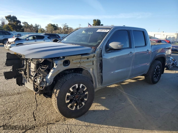 2023 Nissan Frontier PRO-4X with VIN 1N6ED1EK4PN669702, listed as a Copart auction lot 41687475 with 8,855 mi miles and Salvage Title. Bid and sale history available at carsss.com. Image 1.