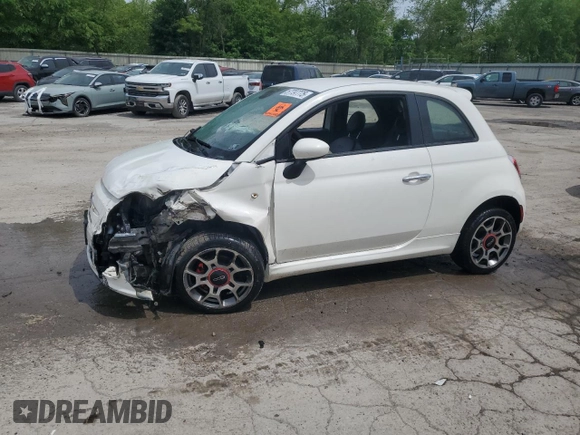 2015 FIAT 500 Sport z VIN 3C3CFFBRXFT625516, wystawiony jako Copart lot #57797775 z przebiegiem Nie podano mil oraz Szkoda całkowita • Salvage title. Historia ofert i sprzedaży dostępna na DreamBid. Obrazek 1.