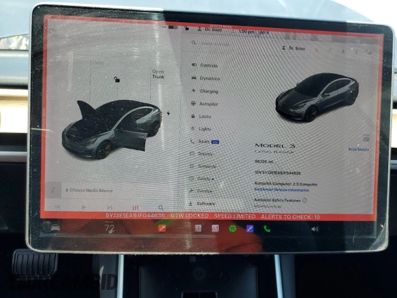 2018 Tesla Model 3 Long Range Battery with VIN 5YJ3E1EA9JF044636, listed as a Copart auction lot 54218955 with 66,126 mi miles and Salvage Title. Bid and sale history available at DreamBid. Image 9.