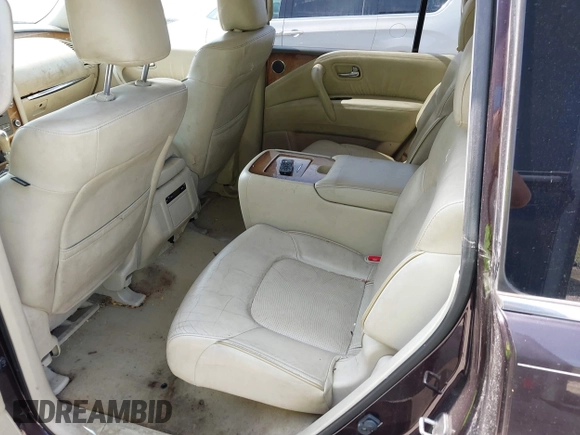 2011 Infiniti QX56 7-passenger with VIN JN8AZ2NF9B9502706, listed as a IAAI auction lot 42229196 with Not Provided miles and . Bid and sale history available at DreamBid. Image 8.