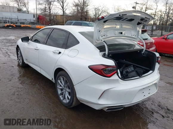 2021 Acura TLX w/A-Spec Package with VIN 19UUB5F53MA012897, listed as a IAAI auction lot 41571283 with 1 mi miles. Bid and sale history available at carsss.com. Image 3.