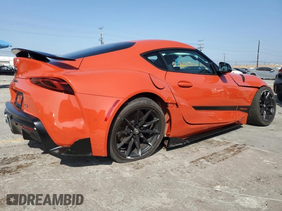 2024 Toyota Supra 3.0 with VIN WZ1DB0G09RW062378, listed as a Copart auction lot 63225635 with Not provided miles and Salvage title. Bid and sale history available at DreamBid. Image 3.