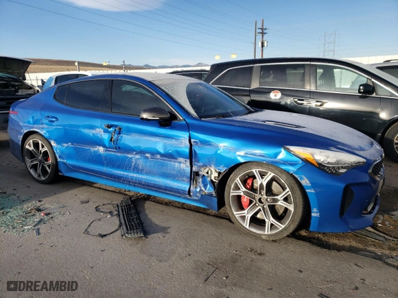 2020 Kia Stinger GT2 with VIN KNAE55LCXL6080965, listed as a Copart auction lot 41450615 with 104,246 mi miles and Salvage Title. Bid and sale history available at carsss.com. Image 4.