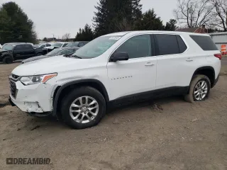 2021 Chevrolet Traverse LS with VIN 1GNEVFKW2MJ179547, listed as a Copart auction lot 45479365 with 43,459 mi miles and Salvage Title. Bid and sale history available at carsss.com. Image 1.