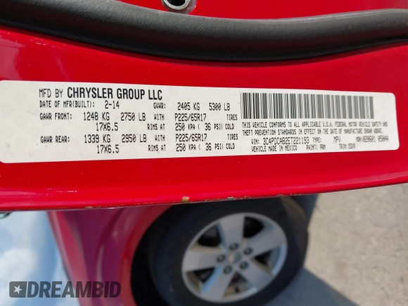 2014 Dodge Journey American Value with VIN 3C4PDCAB2ET221193, listed as a IAAI auction lot 42269264 with 201,257 mi miles and . Bid and sale history available at DreamBid. Image 9.