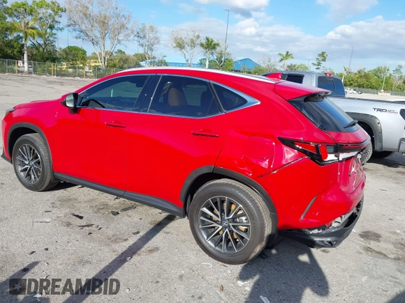 2025 Lexus NX with VIN 2T2ADCAZ8SC018984, listed as a IAAI auction lot 41641184 with 14,489 mi miles. Bid and sale history available at carsss.com. Image 3.