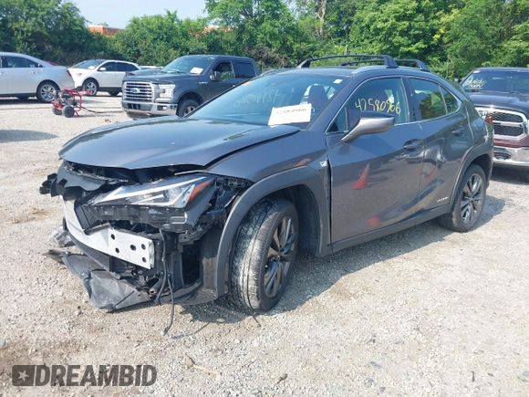 2021 Lexus UX 250h F Sport z VIN JTHE9JBHXM2045377, wystawiony jako IAAI lot #42580566 z przebiegiem 52 838 mil mil oraz . Historia ofert i sprzedaży dostępna na DreamBid. Obrazek 20.
