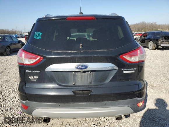 2016 Ford Escape Titanium with VIN 1FMCU0JX5GUB95220, listed as a Copart auction lot 48176575 with 121,210 mi miles and Salvage Title. Bid and sale history available at carsss.com. Image 6.