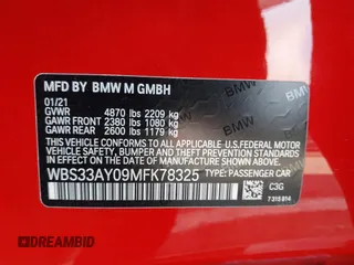 2021 BMW M3 Competition z VIN WBS33AY09MFK78325, wystawiony jako IAAI lot #41741258 z przebiegiem 30 300 mil mil oraz . Historia ofert i sprzedaży dostępna na DreamBid. Obrazek 9.