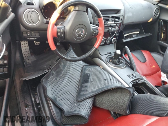 2005 Mazda RX-8 with VIN JM1FE173250145548, listed as a Copart auction lot 86197844 with Not Provided miles and Salvage Title. Bid and sale history available at carsss.com. Image 8.