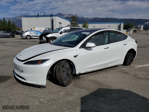 2024 Tesla Model 3 with VIN 5YJ3E1EA9RF826673, listed as a Copart auction lot 45083745 with 7,331 mi miles and Salvage Title. Bid and sale history available at carsss.com. Image 1.