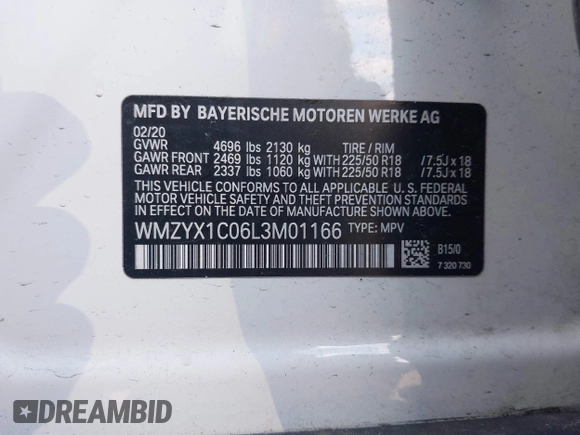 2020 MINI Countryman Cooper S z VIN WMZYX1C06L3M01166, wystawiony jako IAAI lot #41540885 z przebiegiem 37 008 mil mil oraz . Historia ofert i sprzedaży dostępna na DreamBid. Obrazek 9.