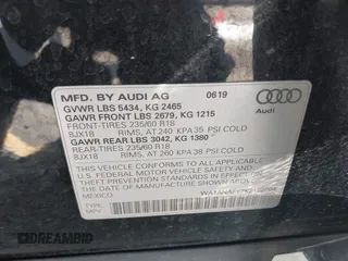 2019 Audi Q5 Premium with VIN WA1ANAFY2K2122904, listed as a IAAI auction lot 42262456 with 114,742 mi miles and . Bid and sale history available at DreamBid. Image 9.