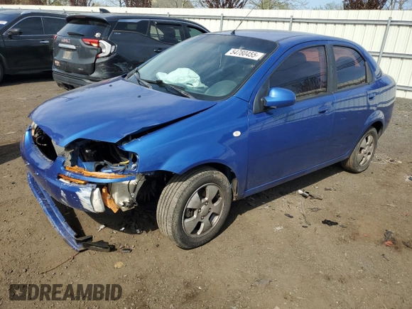 2006 Chevrolet Aveo LS with VIN KL1TD56696B575499, listed as a Copart auction lot 54780455 with 125,167 mi miles and Salvage title. Bid and sale history available at DreamBid. Image 1.