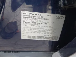 2018 Audi Q5 Prestige with VIN WA1CNAFY2J2062744, listed as a IAAI auction lot 41401459 with 126,097 mi miles. Bid and sale history available at carsss.com. Image 9.
