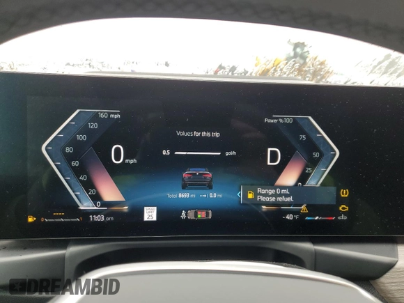 2025 BMW 4 Series 430i xDrive with VIN WBA53DB04SCT08191, listed as a Copart auction lot 86402714 with 8,693 mi miles and Clean Title. Bid and sale history available at DreamBid. Image 9.
