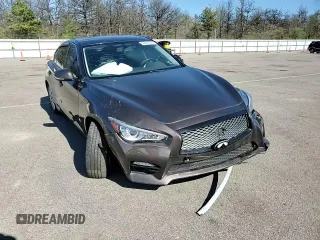 2015 Infiniti Q50 with VIN JN1BV7AR9FM405679, listed as a Copart auction lot 55884795 with 104,419 mi miles and Salvage title. Bid and sale history available at DreamBid. Image 13.