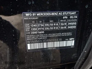 2024 Mercedes-Benz EQB 250+ z VIN W1N9M0CB0RN096438, wystawiony jako IAAI lot #41679845 z przebiegiem 1219 mil mil oraz . Historia ofert i sprzedaży dostępna na DreamBid. Obrazek 9.