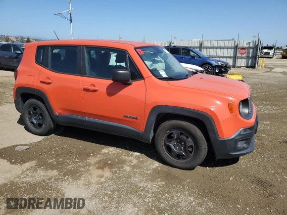 2017 Jeep Renegade Sport with VIN ZACCJAAB0HPE79168, listed as a Copart auction lot 61604485 with 63,296 mi miles and Salvage title. Bid and sale history available at DreamBid. Image 4.