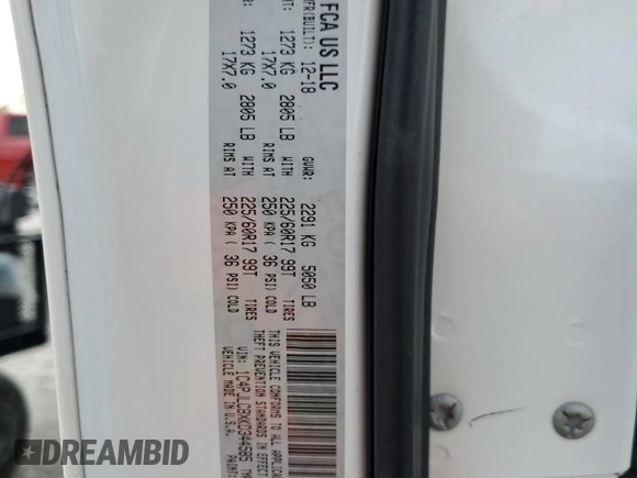 2019 Jeep Cherokee Latitude with VIN 1C4PJLCBXKD344585, listed as a Copart auction lot 44620415 with 91,076 mi miles and Salvage Title. Bid and sale history available at carsss.com. Image 14.