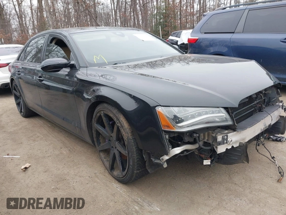 2013 Audi A8 L 3.0L with VIN WAURGAFD4DN013035, listed as a IAAI auction lot 41591570 with 152,859 mi miles. Bid and sale history available at carsss.com. Image 1.