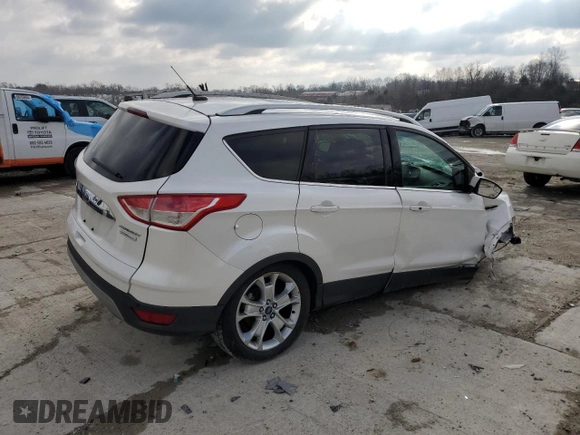 2015 Ford Escape Titanium with VIN 1FMCU0J93FUCO7834, listed as a Copart auction lot 46809885 with Not Provided miles and Salvage Title. Bid and sale history available at DreamBid. Image 3.