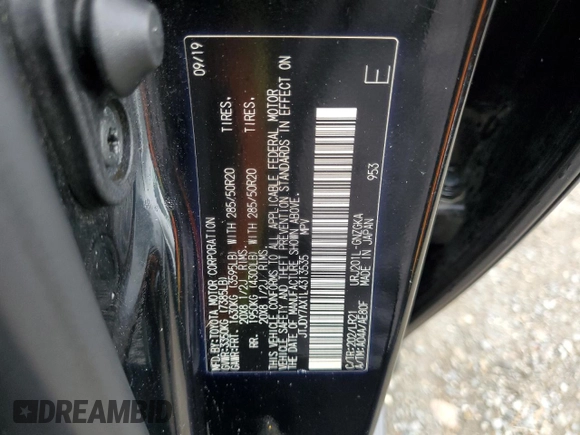 2020 Lexus LX 570 z VIN JTJDY7AX1L4313535, wystawiony jako Copart lot #82648794 z przebiegiem 175 413 mil mil oraz Szkoda całkowita • Salvage title. Historia ofert i sprzedaży dostępna na DreamBid. Obrazek 13.
