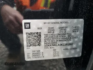 2019 GMC Acadia SLE z VIN 1GKKNKLA0KZ291662, wystawiony jako Copart lot #52821235 z przebiegiem 96 220 mil mil oraz Szkoda całkowita • Salvage title. Historia ofert i sprzedaży dostępna na DreamBid. Obrazek 15.