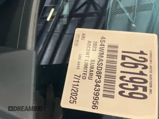 2023 Subaru Ascent Limited с VIN 4S4WMASD8P3439956, выставлен на аукционе IAAI как лот 42792607 с пробегом 86 955 миль миль и . История ставок и продаж доступна на DreamBid. Изображение 26.