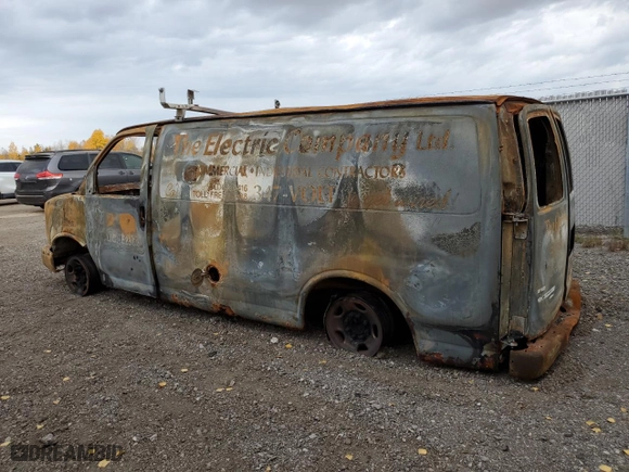 2011 Chevrolet Express Cargo Van with VIN 1GCWGFFA3B1133325, listed as a Copart auction lot 75857484 with 0 mi miles and Non Repairable. Bid and sale history available at carsss.com. Image 2.