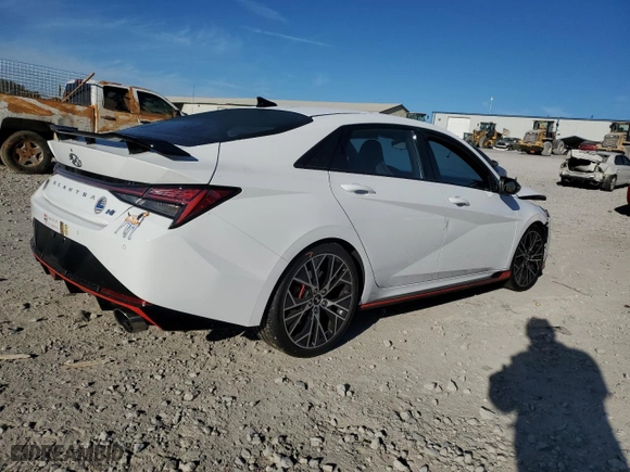 2023 Hyundai Elantra N with VIN KMHLW4AK5PU014560, listed as a Copart auction lot 76292834 with 47,215 mi miles and Salvage Title. Bid and sale history available at carsss.com. Image 3.