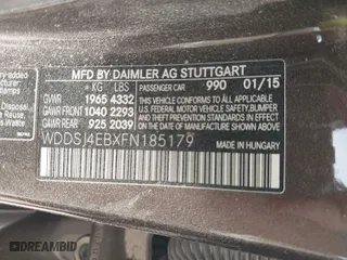 2015 Mercedes-Benz CLA-Class CLA 250 with VIN WDDSJ4EBXFN185179, listed as a IAAI auction lot 41675229 with 104,131 mi miles. Bid and sale history available at carsss.com. Image 9.