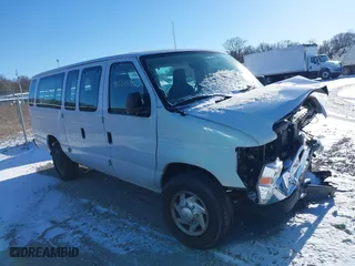 2012 Ford Econoline Wagon XL with VIN 1FBSS3BLXCDA01332, listed as a IAAI auction lot 38521947 with 1 mi miles. Bid and sale history available at carsss.com. Image 1.