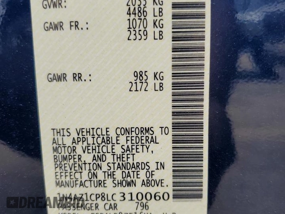 2020 Nissan LEAF SV с VIN 1N4AZ1CP8LC310060, выставлен на аукционе Copart как лот 57462155 с пробегом 29 858 миль миль и Списание • Salvage title. История ставок и продаж доступна на DreamBid. Изображение 13.