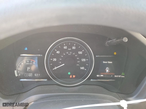 2020 Honda HR-V EX with VIN 3CZRU6H55LM724082, listed as a Copart auction lot 47093495 with 63,187 mi miles and Salvage Title. Bid and sale history available at carsss.com. Image 9.