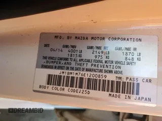 2014 Mazda 3 i Grand Touring with VIN JM1BM1M76E1200859, listed as a Copart auction lot 43520005 with 97,675 mi miles and Salvage Title. Bid and sale history available at DreamBid. Image 12.