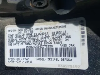 2009 Toyota Corolla with VIN 1NXBU40E99Z072929, listed as a IAAI auction lot 42475263 with 270,754 mi miles and . Bid and sale history available at DreamBid. Image 9.