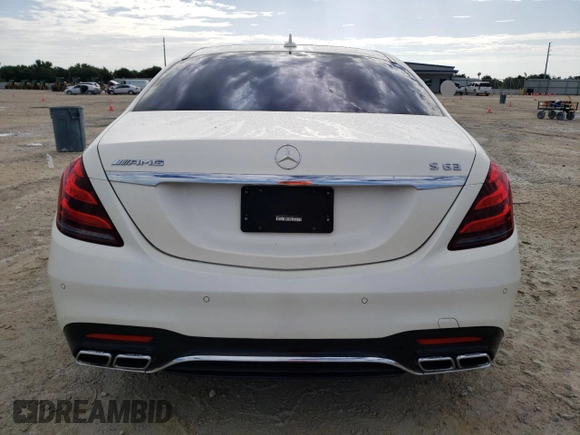 2019 Mercedes-Benz S-Class AMG S 63 with VIN WDDUG8JB2KA491718, listed as a Copart auction lot 68649454 with 34,414 mi miles and Non Repairable. Bid and sale history available at carsss.com. Image 6.
