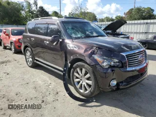 2011 Infiniti QX56 8-passenger with VIN JN8AZ2NC6B9302422, listed as a Copart auction lot 78428204 with 98,044 mi miles and Salvage Title. Bid and sale history available at carsss.com. Image 4.