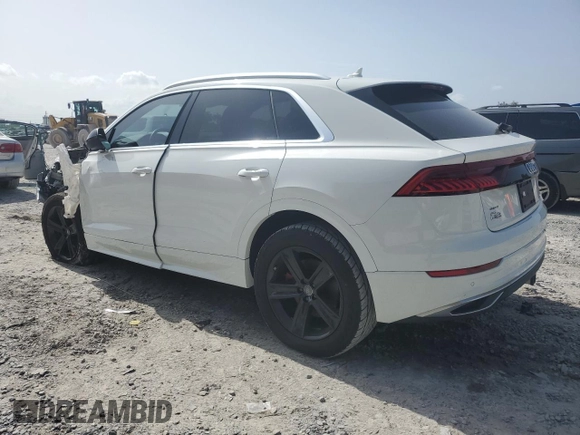 2019 Audi Q8 Premium with VIN WA1AVAF17KD015015, listed as a Copart auction lot 59841555 with 49,977 mi miles and Non repairable. Bid and sale history available at DreamBid. Image 2.