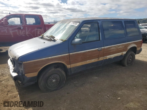 1987 Plymouth Voyager z VIN 2P4FH51G8HR130018, wystawiony jako Copart lot #47295285 z przebiegiem 68 113 mil mil oraz Tytuł czysty. Historia ofert i sprzedaży dostępna na DreamBid. Obrazek 1.